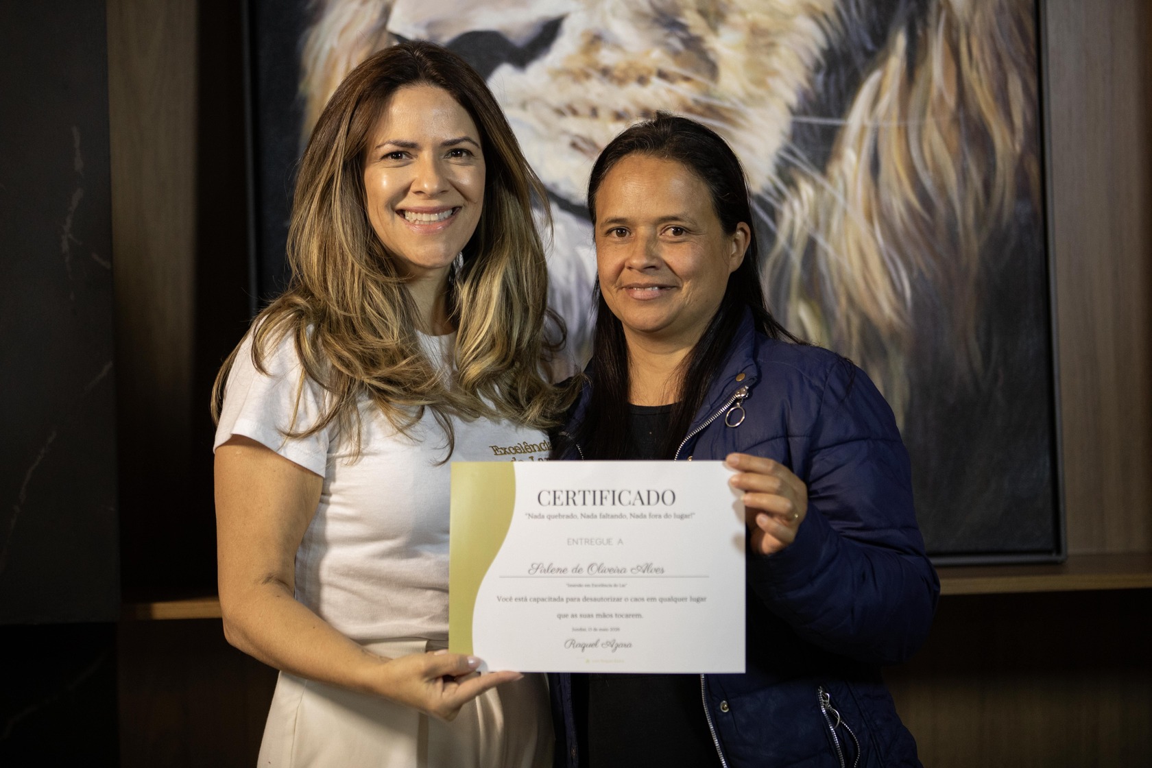 Aluna com certificado Excelência do Lar